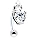 Clear Cubic Zirconia Heart Bioplast Intimate Piercing