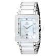 Oniss #ON603-M7 Men's Prezioso White Ceramic Collection Watch with Silver Trim