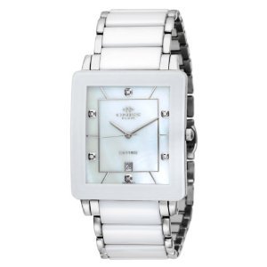Oniss #ON603-M7 Men's Prezioso White Ceramic Collection Watch with Silver Trim