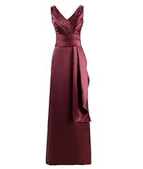 V-neck Satin Evening Dress/Bridesmaid Dress/Prom Dress 