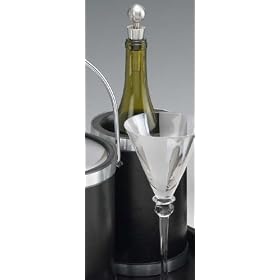 Kraftware 68578 Sophisticates Black with Brushed Chrome Deluxe Wine Chiller with Bands by Kraftware