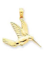 14k Gold Hummingbird in Flight Pendant