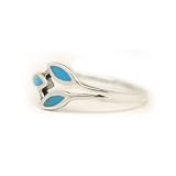 Sterling Silver Ring with Turquoise Leafs