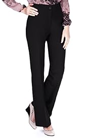 1 Button Flat Front Bootleg Trousers