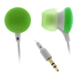GTMax Stereo Candy Soft Gel Headset 3.5mm - Green for Amazon Kindle 2, kindle DX E-Book Reader