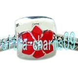 Silver And Red Charm Fits Pandora Biagi,Troll etc