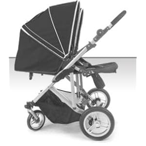 Stroll-Air DUO 4 Wheel Double Twin Baby Stroller (Black)