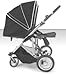 Stroll-Air DUO 4 Wheel Double Twin Baby Stroller (Black)