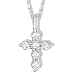 Colorless Diamond Cross Pendant 1/4ctw