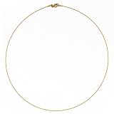 14K Gold Yellow Twisted Wire 0.5mm Necklace 16 Inch