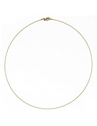 CleverEve Designer Series 14K Yellow Gold 0.5mm Twisted Wire Necklace 18" w/ Lobster Claw Clasp