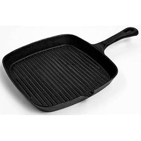 Cast Iron Grill Pan - Square - Pre-Seasoned by Benjamin & Medwin