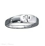 Sterling Silver Tapered Cut Out Christian Religious Cross Ring