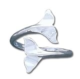 Solid Sterling Silver Whale's Tail Adjustable Ring