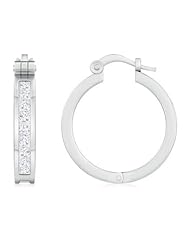 0.8 ct Princess Diamond Hoop Earrings