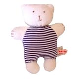Sckoon Organic Cotton Soft Navy Stripe Toy: Baby Bear Doll (stuffing is organic cotton, too!)