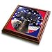 Sandy Mertens Patriotic - Bald Eagle Liberty Bell and Flag - Trivets