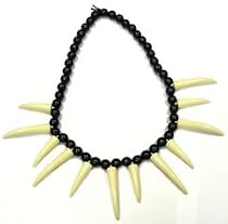 Voodoo Necklace - Black with Plastic Ivory