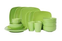 sengWare 16-Piece Uptown Square Dinnerware Set, Pistachio