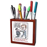 Londons Times Funny Panel Hollywood Cartoons - Alex Trebek With Legal Problems - Tile Pen Holders-5 inch tile pen holder