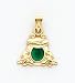 Green Enameled Frog Charm, 14K Yellow Gold