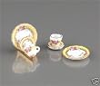 Reutter Porcelain Miniature French Rose Plate set with