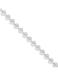 Sterling Silver Diamond Heart Link Bracelet