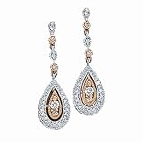 14k Two-Tone Gold & Diamond Teardrop Earrings (0.40ctw)