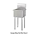 TSB-1-N 27"" Wide One Compartment Sink with Swirl Away Bowl Drainage and Adjustable ABS Bullet Feet in Stainless Steel