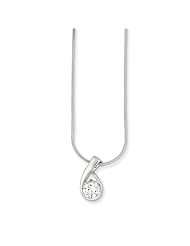 Sterling Silver 18in CZ Pendant & Chain Necklace. Metal Wt- 6.15g