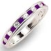 CRYSTAL BANDS - Sterling Silver Clear and Amethyst Swarovski Crystal Band