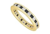 Black and White Diamond Eternity Band : 14K Yellow Gold - 5.00 CT Diamonds - Manufacturer by FineJewelryVault