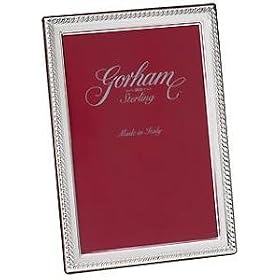 MILAZZO narrow square corner beaded fine sterling silver polished frame by Gorham - 8x10