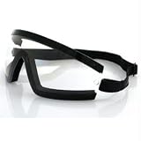 Bobster Wrap Around Goggle, Clear Lens, Black, Sunglasses