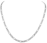 14k White Gold 4.3mm Figaro Chain Necklace, 18