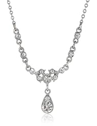 Downton Abbey "Jet Memento Boxed" Petite Belle Epoch Drop Hematite Accent Stones Pendant Necklace, 16"