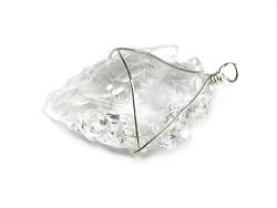 Wire Wrapped Crystal Quartz Gemstone Arrowhead Pendant