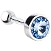 Silver 925 L.Sapphire Cubic Zirconia Round Cartilage Earring