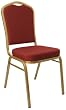 Crown Back Stacking Banquet Restaurant Retail Office Chair with Gold Frame, Burgundy