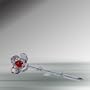 Crystal Red Long Stem Rose, 8 Inches, Handcrafted