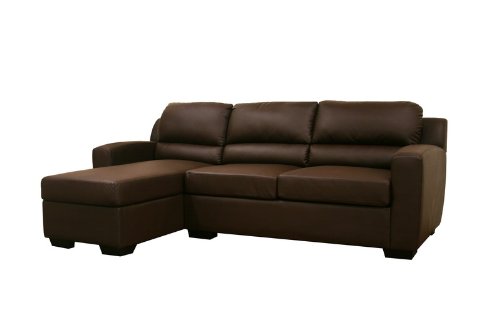 Baxton Studio Soren Brown Faux Leather Convertible Sofa Bed Sectional (LFC) 31DRnogKY0L Baxton Studio Soren Brown Faux Leather Convertible Sofa Bed Sectional (LFC)