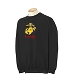 Custom printed U.S. Marine Corps Eagle, Globe & Anchor &
USMC logo on sweatshirt, Medium, safety green