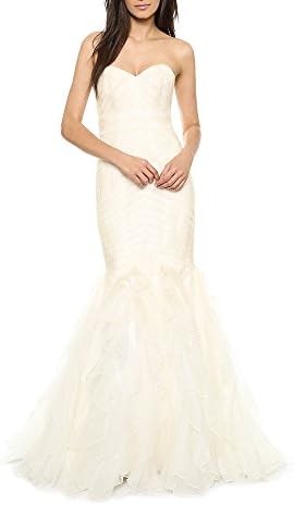 GOSSIPY Sweetheart Mermaid Wedding Dresses Layered Gowns Ivory, 6