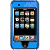 Clear Hard Case With Blue Aluminum Front For iPod