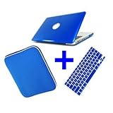 Bluecell MBP Metallic Blue 3 in 1 Hard Case Keyboard Cover Bag for New Macbook Pro 13.3