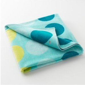 Oversized Turquoise Polka Dot Beach Towel - 74-in x 36-in