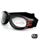 Bobster Action Eyewear Cruiser Goggle, Black Frame w/Flames, Anti-Fog Clear Lens