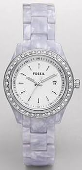 Fossil #ES2796 Women's Mini Stella White Acrylic Glitz Accented Watch