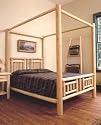 Old Adirondack - OA-371-Q - Quilt Canopy Bed - White Cedar - Queen