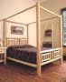 Quilt Canopy Bed - twin (White Cedar) (84"L x 47"W x 80"H)